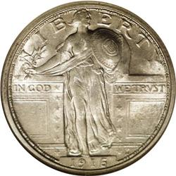 1916 25C MS62 NGC. An Uncirculated example of this imp 1916[25C] MS62 NGC.