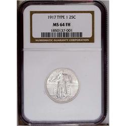 1917 25C Type One MS64 Full Head NGC. Satiny and essen 1917[25C] Type One MS64 Full Head NGC.