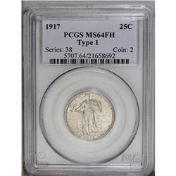 1917 25C Type One MS64 Full Head PCGS. Sharply impres 1917[25C] Type One MS64 Full Head PCGS.