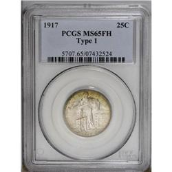 1917 25C Type One MS65 Full Head PCGS. Blushes of oliv 1917[25C] Type One MS65 Full Head PCGS.