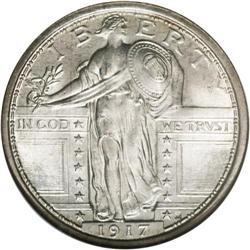 1917 25C Type One MS67 Full Head NGC. Full mint bloom 1917[25C] Type One MS67 Full Head NGC.