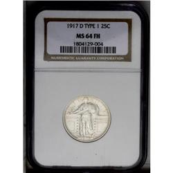 1917-D 25C Type One MS64 Full Head NGC. Remarkably wel 1917-D[25C] Type One MS64 Full Head NGC.