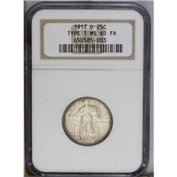 1917-D 25C Type One MS65 Full Head NGC. This Denver Mi 1917-D[25C] Type One MS65 Full Head NGC.