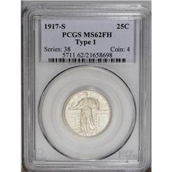 1917-S 25C Type One MS62 Full Head PCGS. This exquisit 1917-S[25C] Type One MS62 Full Head PCGS.