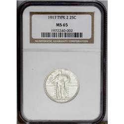1917 25C Type Two MS65 NGC. Sharply, but not fully str 1917[25C] Type Two MS65 NGC.