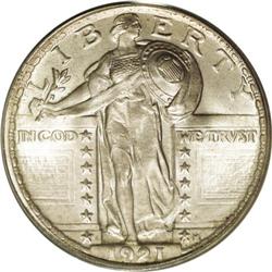 1921 25C MS66 PCGS. This is a lightly toned example wi 1921[25C] MS66 PCGS.