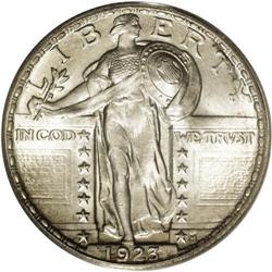 1923 25C MS65 Full Head PCGS. A visually arresting coi 1923[25C] MS65 Full Head PCGS.