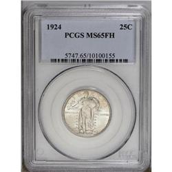 1924 25C MS65 Full Head PCGS. Liberty''s head, waist, 1924[25C] MS65 Full Head PCGS.