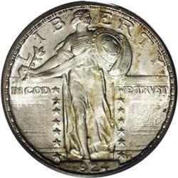 1924-D 25C MS65 Full Head PCGS. Sharply defined, excep 1924-D[25C] MS65 Full Head PCGS.