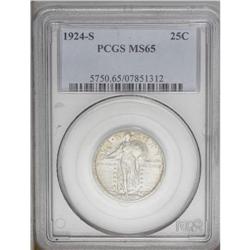1924-S 25C MS65 PCGS. A thin layer of olive-green toni 1924-S[25C] MS65 PCGS.