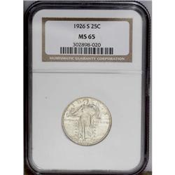 1926-S 25C MS65 NGC. Softly struck on the shield and e 1926-S[25C] MS65 NGC.
