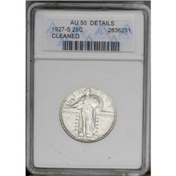 1927-S 25C --Cleaned--ANACS. AU50 Details. A subdued pe 1927-S[25C]--Cleaned--ANACS. AU50 Details.