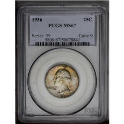 1936 25C MS67 PCGS. Lustrous surfaces exhibit splashes 1936[25C] MS67 PCGS.