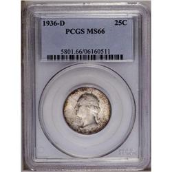 1936-D 25C MS66 PCGS. The strike is exceptional for th 1936-D[25C] MS66 PCGS.