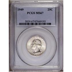 1949 25C MS67 PCGS. Adequately struck for the issue wi 1949[25C] MS67 PCGS.