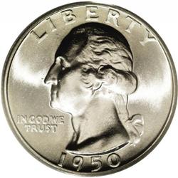 1950-D/S 25C MS66 PCGS. FS-021. The upper loop of the 1950-D/S[25C] MS66 PCGS.