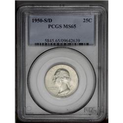 1950-S/D 25C MS65 PCGS. FS-022. OMM-1. A frosty Gem re 1950-S/D[25C] MS65 PCGS.