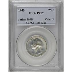 1940 25C PR67 PCGS. Covered with a pleasing layer of c 1940[25C] PR67 PCGS.