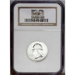 1941 25C PR67 NGC.From The Indiana Undertaker Collecti 1941[25C] PR67 NGC.