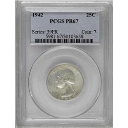 1942 25C PR67 PCGS. Sky-blue and creamy-beige colors e 1942[25C] PR67 PCGS.