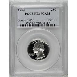 1953 25C PR67 Cameo PCGS; 1954 PR67 Cameo PCGS; and a 1953[25C] PR67 Cameo PCGS; 1954 PR67 Cameo PCG
