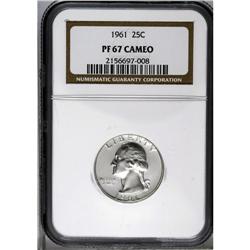 1961 25C PR67 Cameo NGC. Exceptional quality for this 1961[25C] PR67 Cameo NGC.