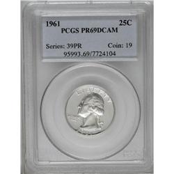 1961 25C PR69 Deep Cameo PCGS. Immensely eye appealing 1961[25C] PR69 Deep Cameo PCGS.