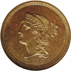 1854 P1C One Cent, Judd-161 Original, Pollock-187, R.4