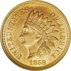 1858 P1C Indian Cent, Judd-208, Pollock-253 R.7, MS66 1858[P1C] Indian Cent, Judd-208, Pollock-259, 