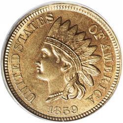 1859 P1C Indian Cent, Judd-228, Pollock-272, R.1, MS65
