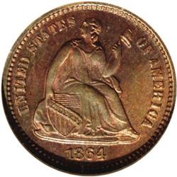 1864 H10C Half Dime, Judd-378, Pollock-446, Low R.7, P