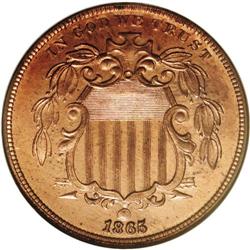 1865 5C Shield Five Cents, Judd-417, Pollock-489, R.7,