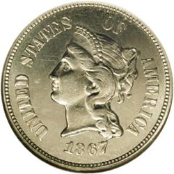 1867 5C Five Cents, Judd-566, Pollock-627, Low R.6, PR