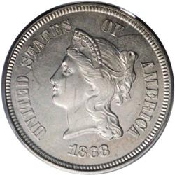 1868 5C Five Cents, Judd-633, Pollock-704, 705, R.6, P