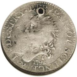 1792 H10C Half Disme, Judd-7, Pollock-7, R.4--Holed--A