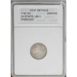 1797 H10C 15 Stars--Damaged--ANACS. VG8 Details. V-2,