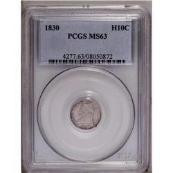 1830 H10C MS63 PCGS. V-11, LM-12, R.4. This is a scarc