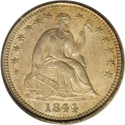 1844-O H10C MS62 PCGS. V-2. Small O. Inverted reverse