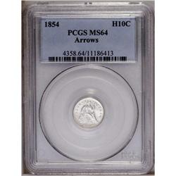 1854 H10C Arrows MS64 PCGS. A frosty near-Gem example