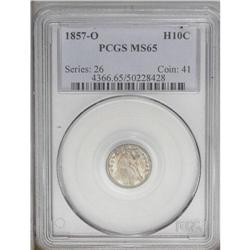 1857-O H10C MS65 PCGS. Splashes of russet and olive-gr