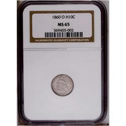 1860-O H10C MS65 NGC. Very sharply struck for a New Or