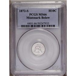 1872-S H10C Mintmark Below Bow MS66 PCGS. This is the