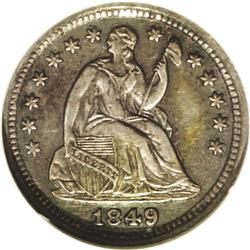 1849 H10C PR64 NGC. A tiny mintage of proof half dimes