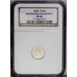 1858 H10C PR64 NGC. Ex: Richmond Collection. Nearly br