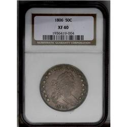 1806 50C Pointed 6, Stem XF40 NGC. O-115, R.1. Obvious