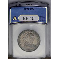 1806 50C Knobbed 6, Large Stars XF45 ANACS. O-105a, R.