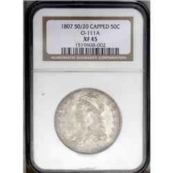 1807 50C Large Stars, 50 Over 20 XF45 NGC. O-111a, R.5