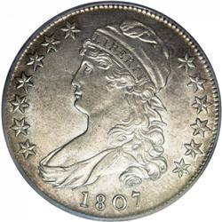 1807 50C Large Stars, 50 Over 20 AU55 PCGS. O-112, R.