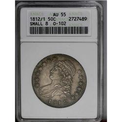 1812/1 50C Small 8 AU55 ANACS. O-102, R.2. Dove-gray a