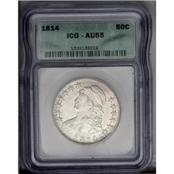 1814 50C AU55 ICG. O-103, R.1. A partly lustrous and n